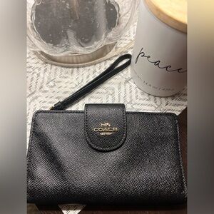Coach black wristlet